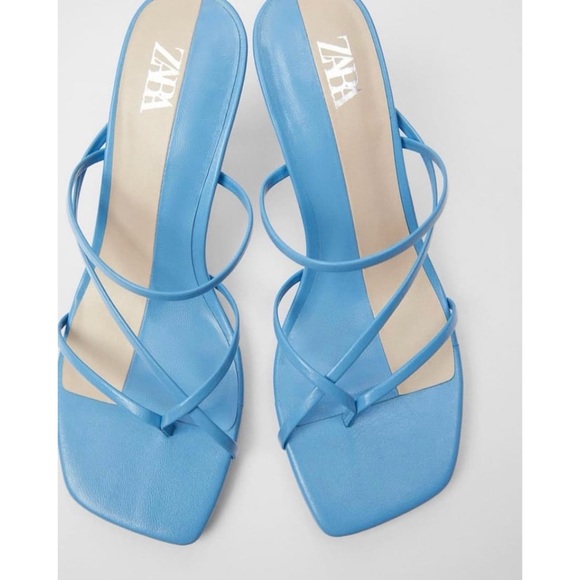 Zara Blue Strappy Sandals - Picture 2 of 11
